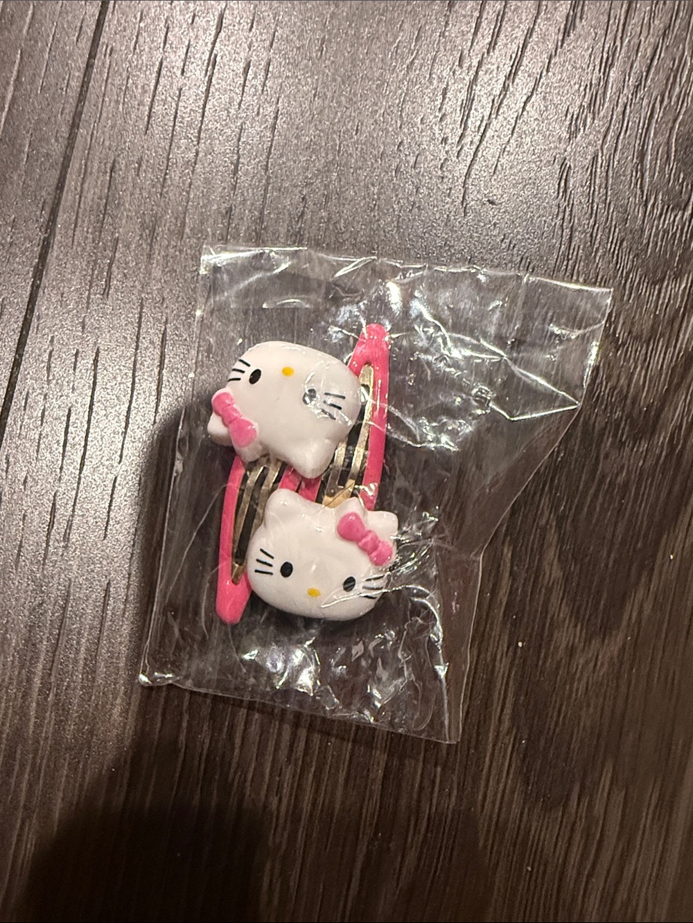 Hello Kitty Pink and White Cat Snap Hair Clips